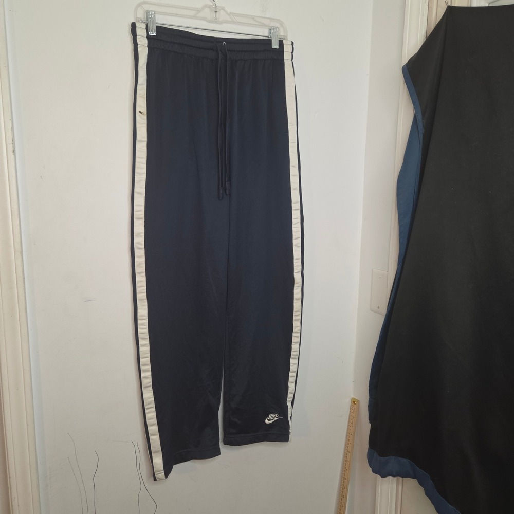 Nike Vintage Track Pants‎ Mens Large Navy Blue White Stripe Mesh Drawstring Y2K